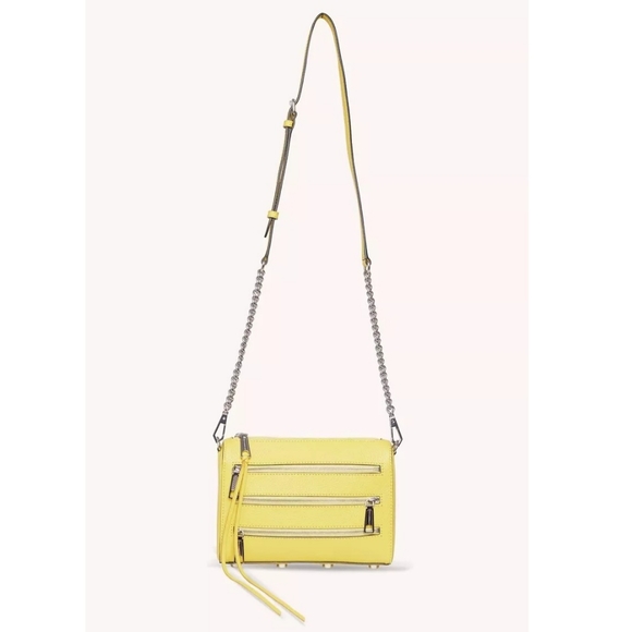 Rebecca Minkoff Mini 5 Zip Crossbody Hangbag Capri Yellow NWT $198 - Picture 3 of 13